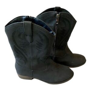 Ataiwee Black Zip Cowboy Boots Size 10